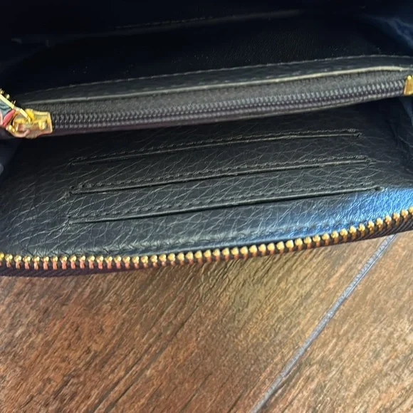 Tory Burch Navy Blue Leather Wristlet Wallet - Picture 7 of 7